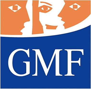 logo gmf carre bleu visages orange blanc